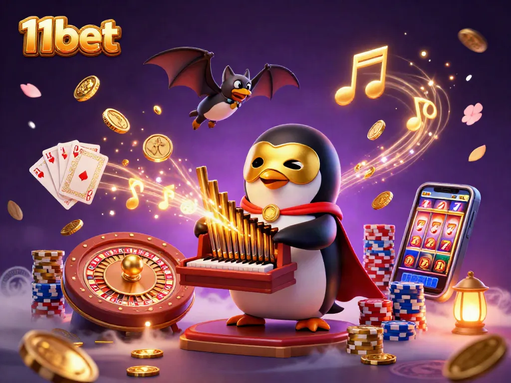 Engage with 11bet, where a phantom penguin creates a golden casino spectacle