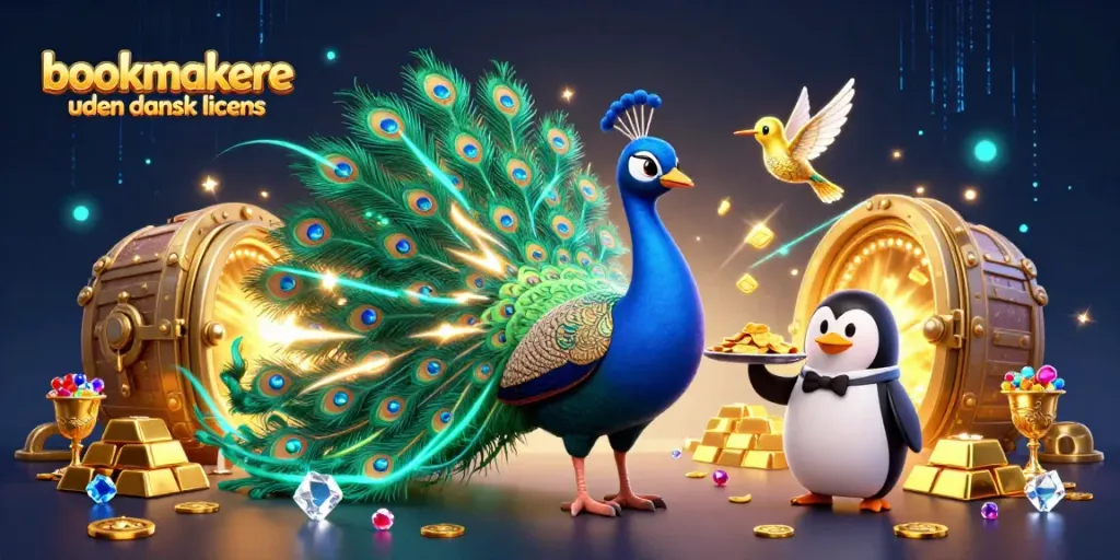 Engage with bookmakere uden dansk licens in this vibrant 3D casino scene showcasing riches and excitement.