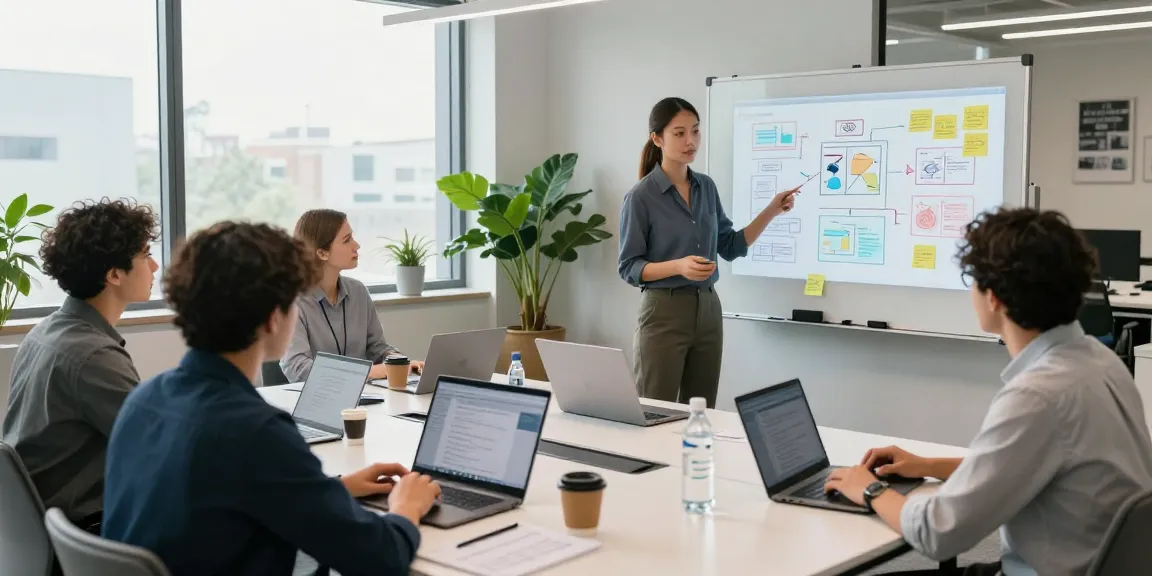 Team collaborating in a modern office workspace for WPS Official Website, showcasing technology and teamwork.