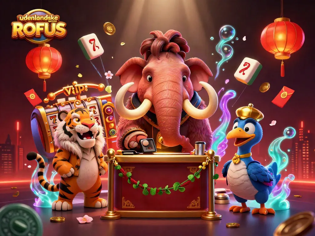 Experience udenlandske casinoer uden ROFUS with vibrant casino-themed 3D illustration featuring unique characters.