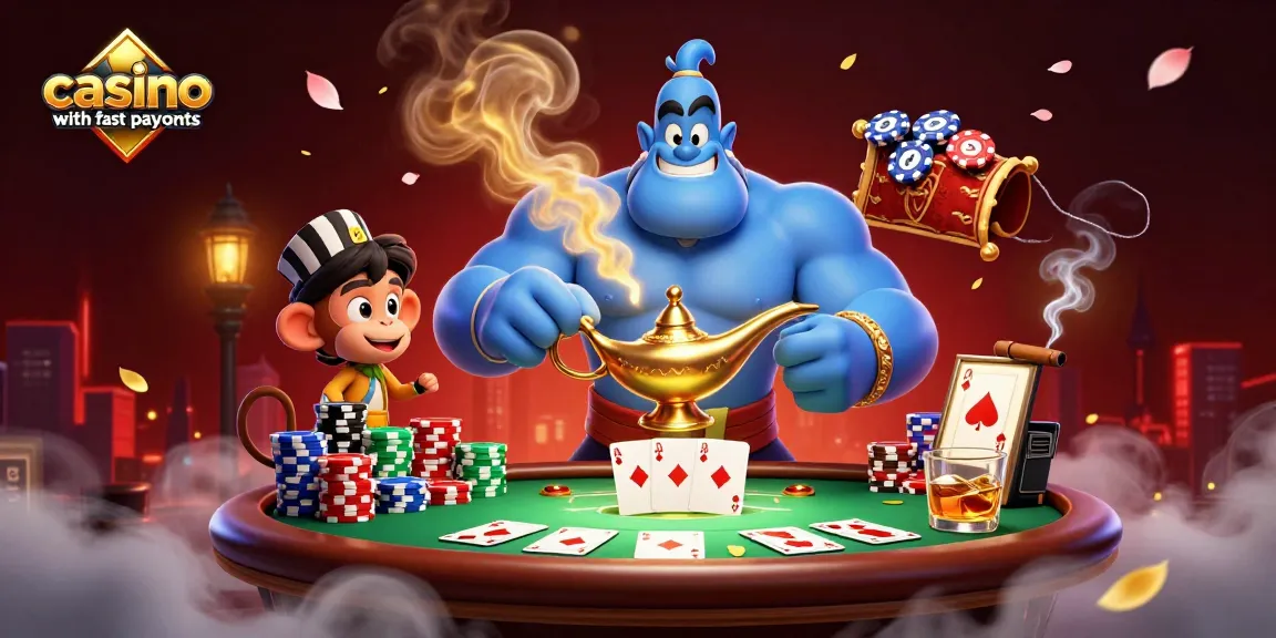 Engage with a casino with fast payouts illustrated through vibrant characters and dynamic gaming elements.