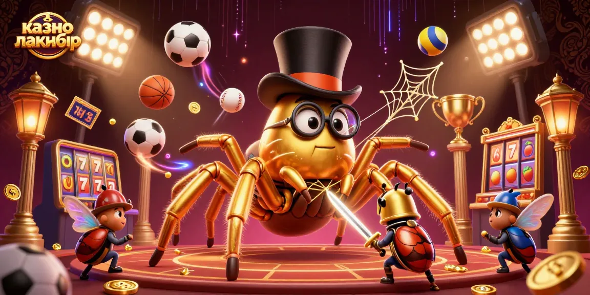 Engage with казино лакибир through this vibrant 3D scene showcasing casino elements and energetic action.